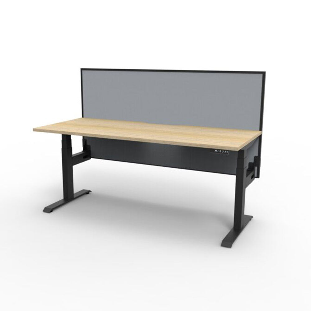 Boost + 1P Sit Stand Desk 1200x750mm Nat Oak Top Black Frame Gry Screen_36022073_B+1PWS1275 NO/BL