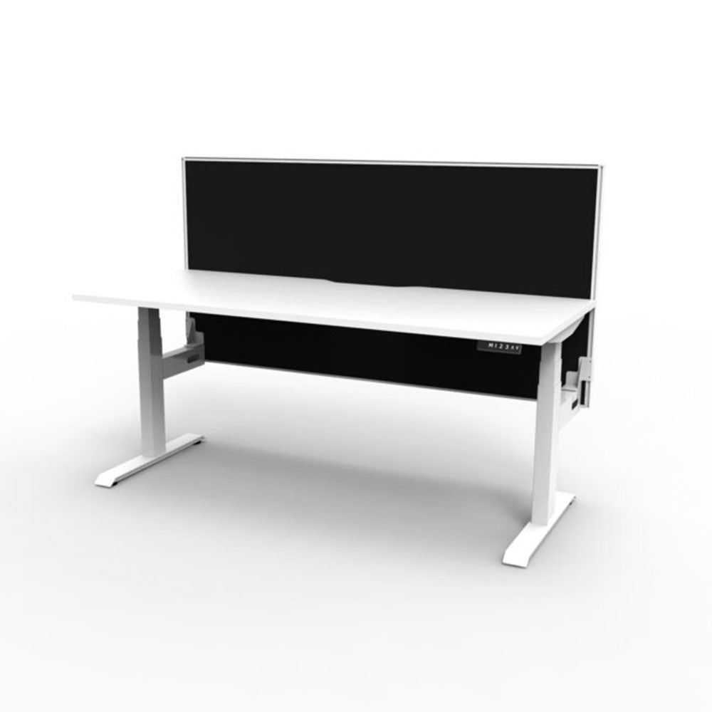 Boost + 1P Sit Stand Desk 1200x750mm Nat White Top White Frame Blk Screen_36022070_B+1PWS1275 NW/WS