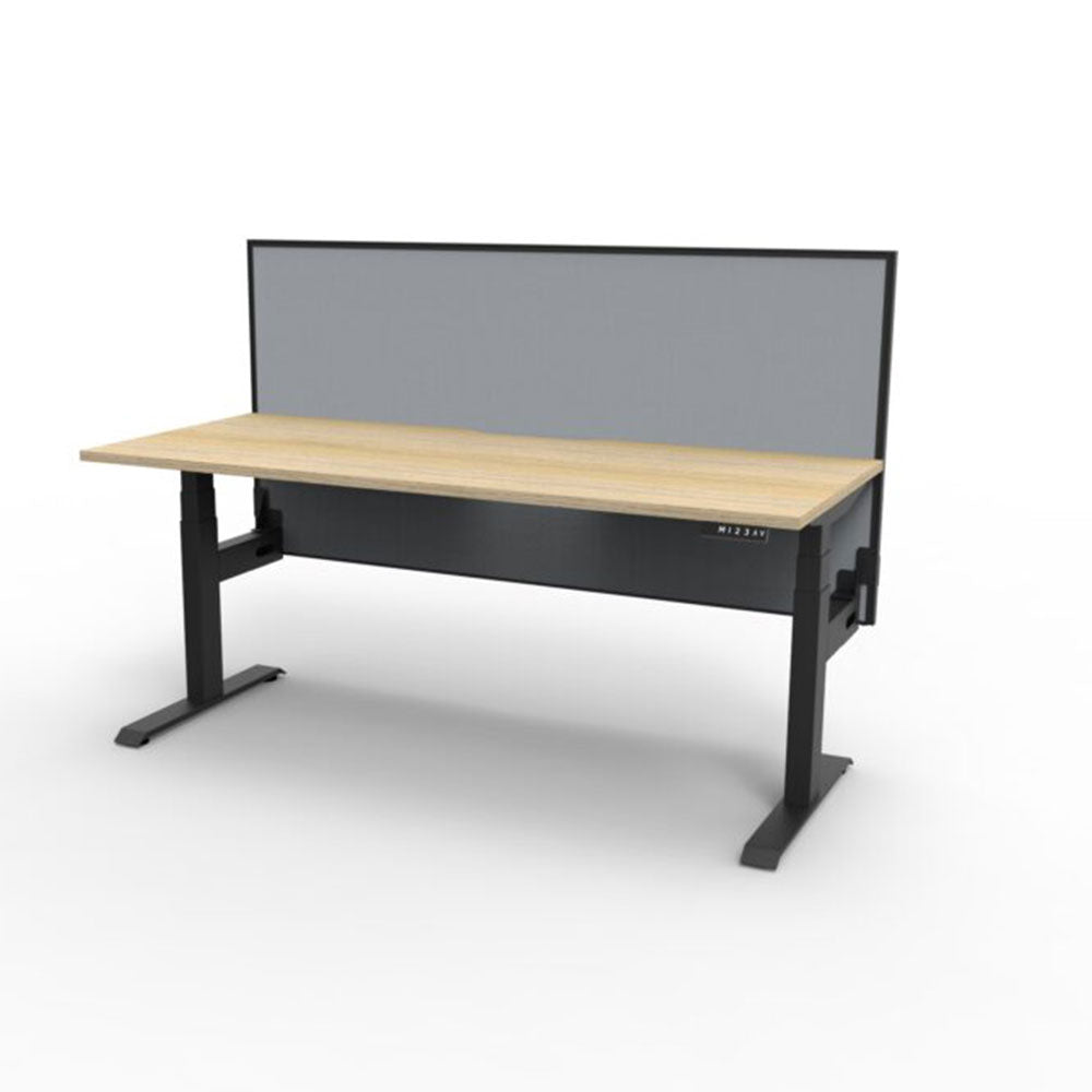 Boost + 1P Sit Stand Desk 1500x750mm Nat Oak Top Black Frame Gry Screen_36022089_B+1PWS1575 NO/BL