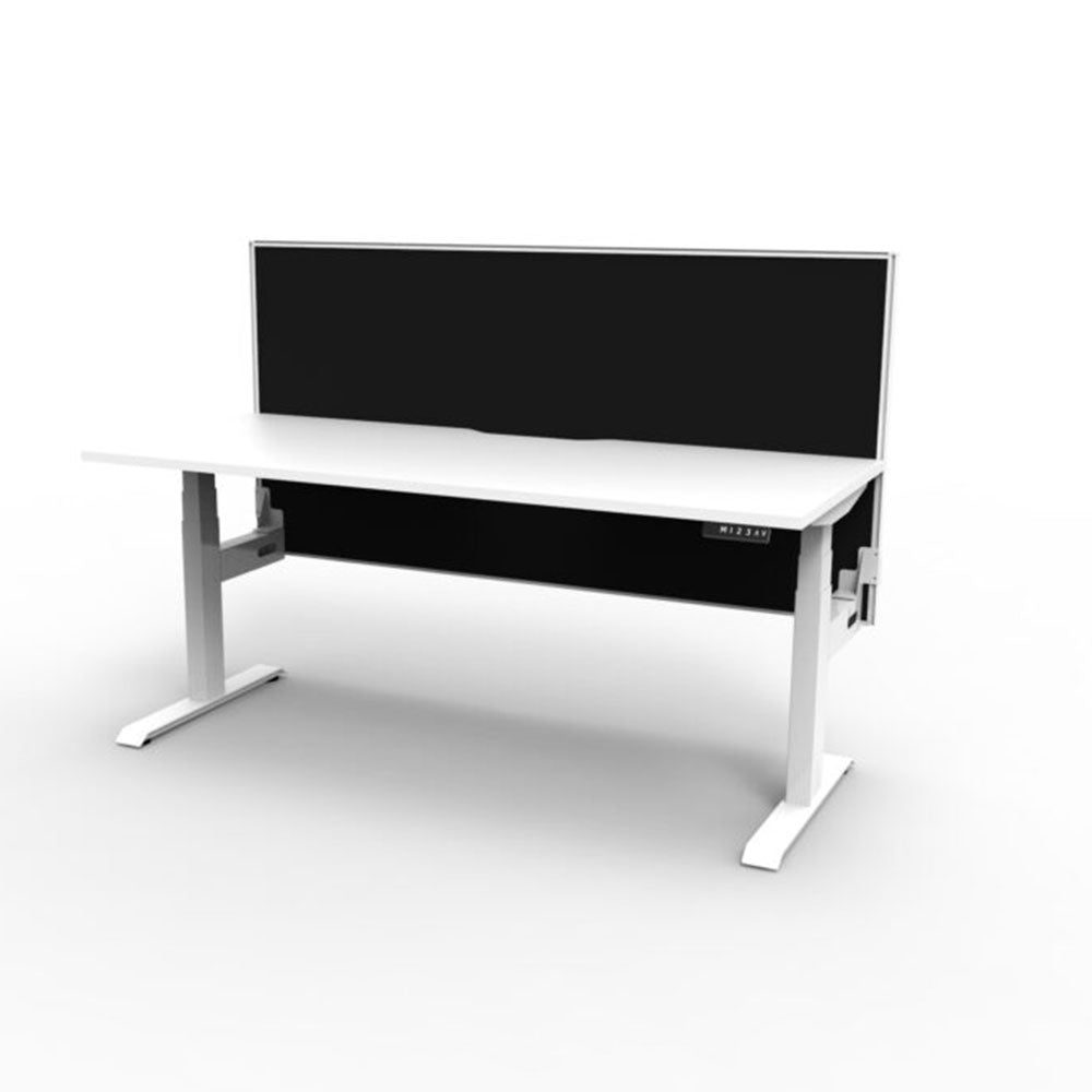 Boost + 1P Sit Stand Desk 1500x750mm Nat White Top White Frame Blk Screen_36022086_B+1PWS1575 NW/WS