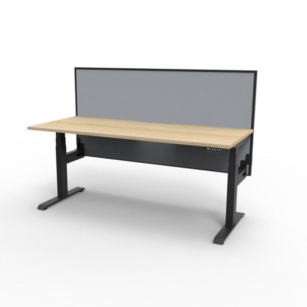 Boost + 1P Sit Stand Desk 1800x750mm Nat Oak Top Black Frame Gry Screen_36022104_B+1PWS1875 NO/BL