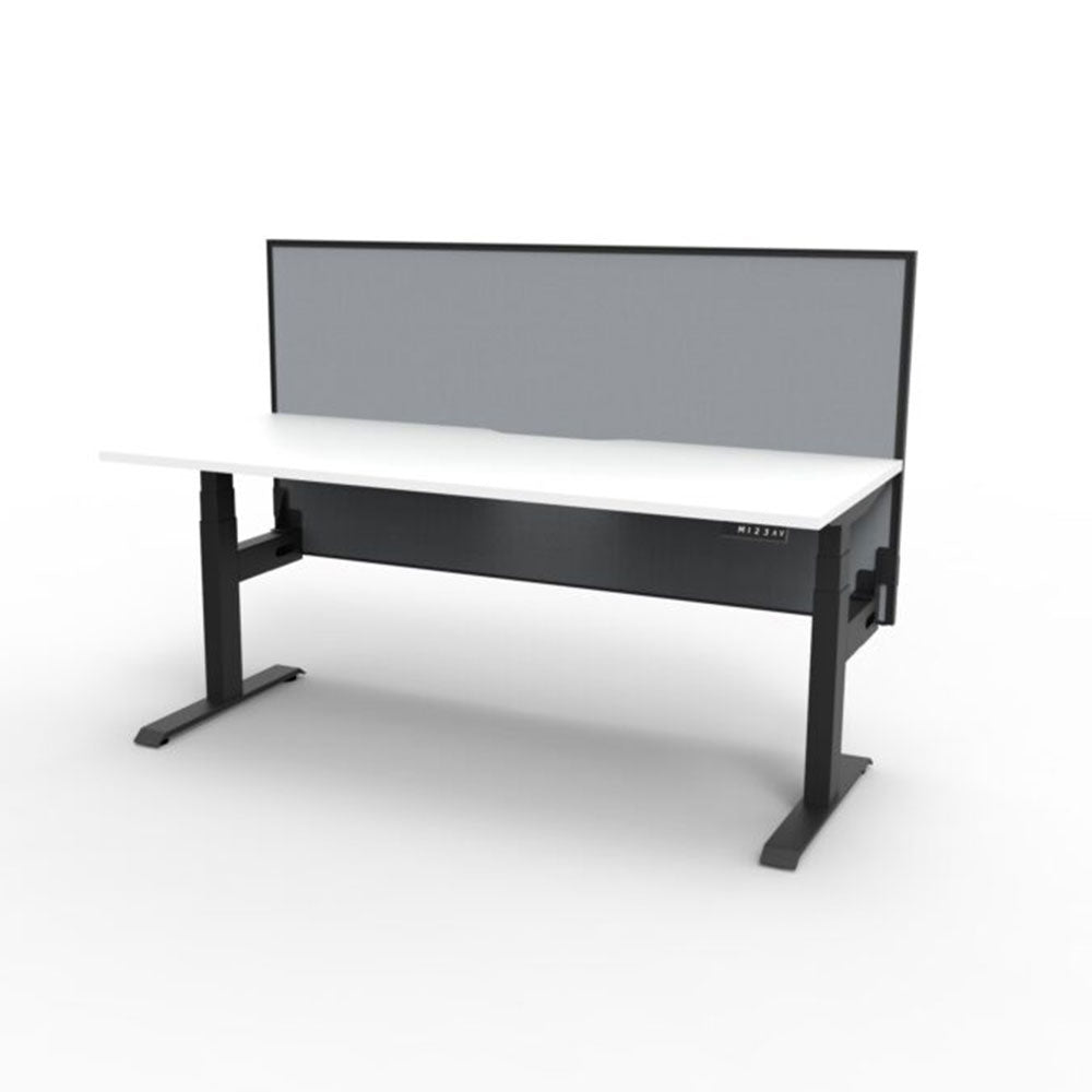 Boost + 1P Sit Stand Desk 1800x750mm Nat White Top Black Frame Gry Screen_36022103_B+1PWS1875 NW/BL