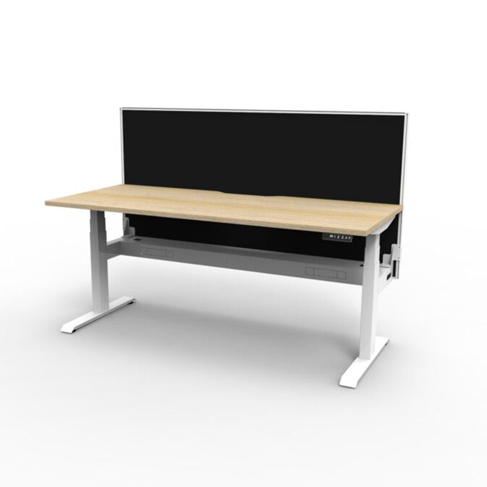 Boost + 1P Sit Stand Desk 1200x750mm Nat Oak Top White Frame Blk Scrn CT_36022076_B+1PWSCT1275 NO/WS