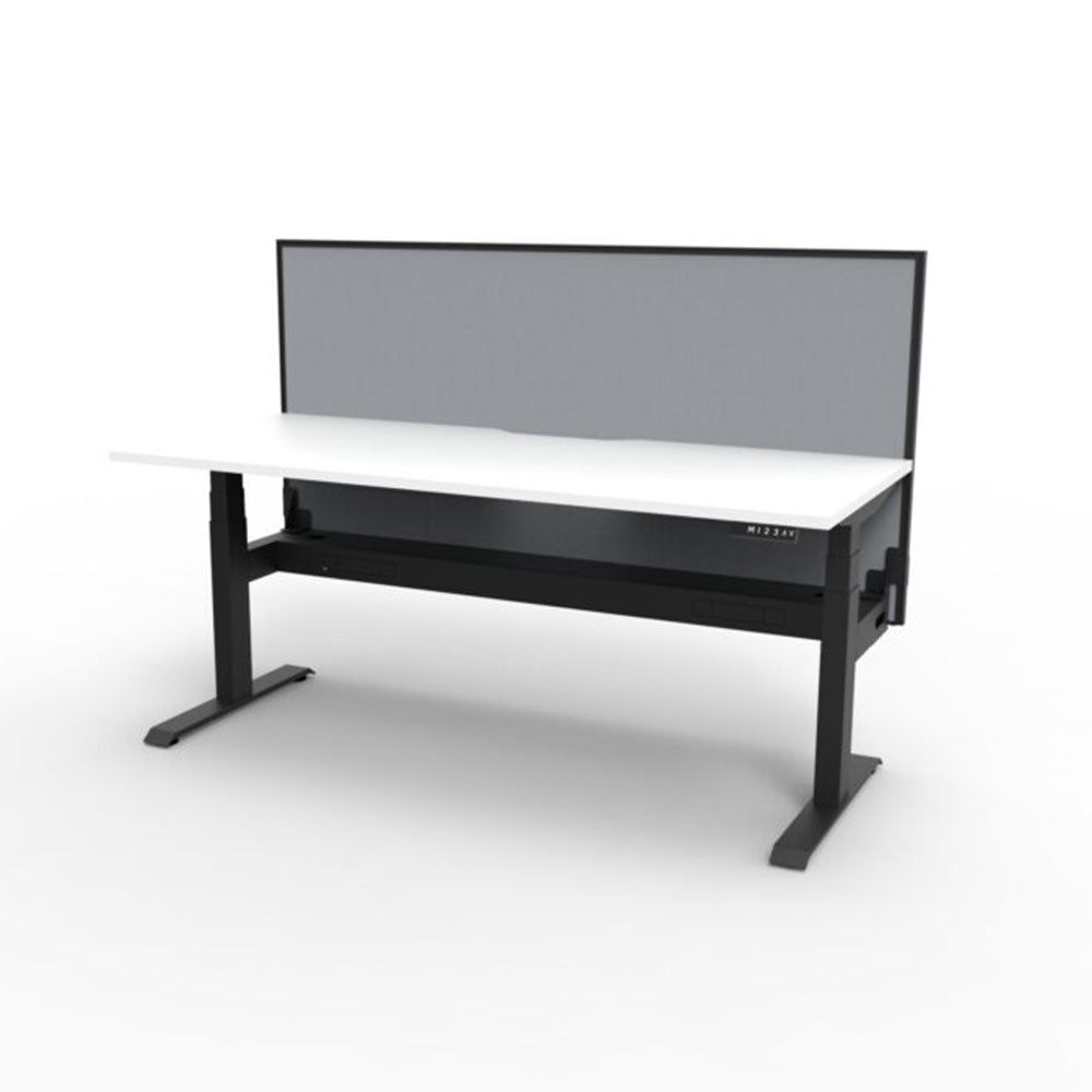 Boost + 1P Sit Stand Desk 1200x750mm Nat White Top Black Frame Gry Scrn CT_36022075_B+1PWSCT1275 NW/BL