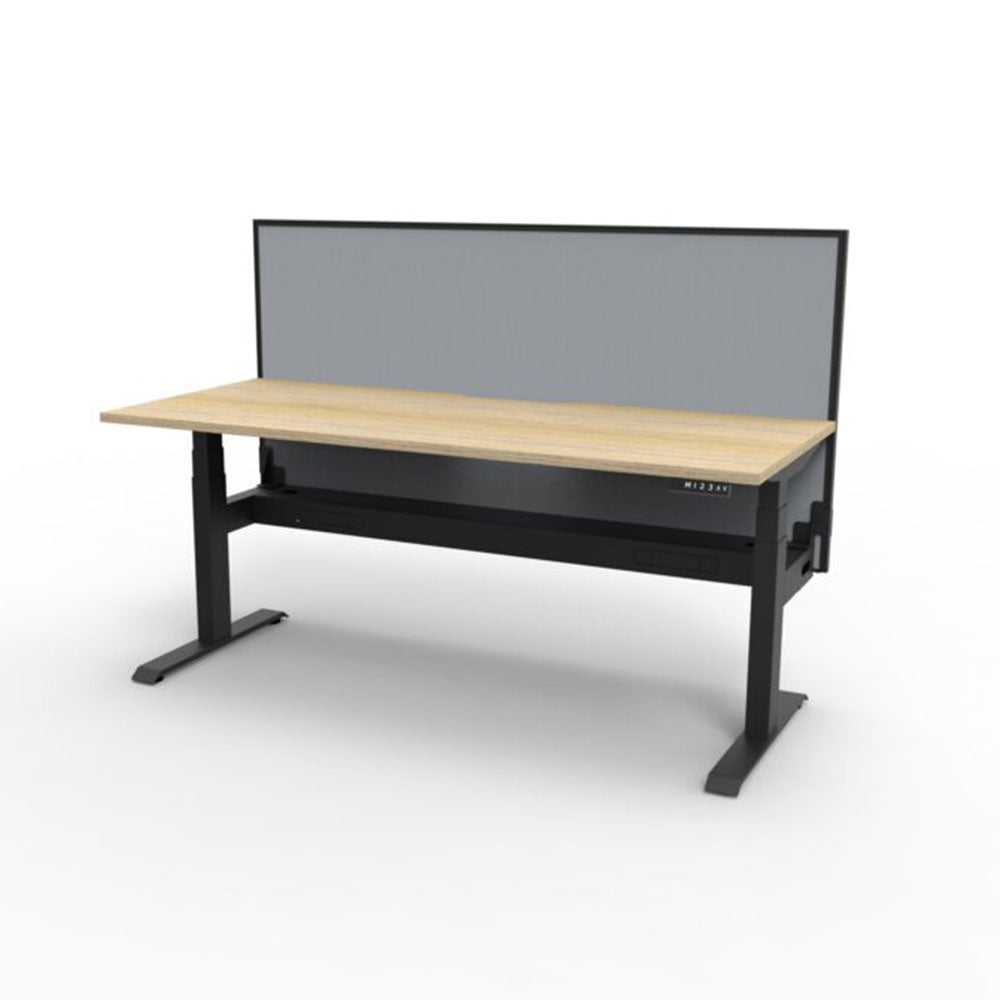 Boost + 1P Sit Stand Desk 1500x750mm Nat Oak Top Black Frame Gry Scrn CT_36022093_B+1PWSCT1575 NO/BL
