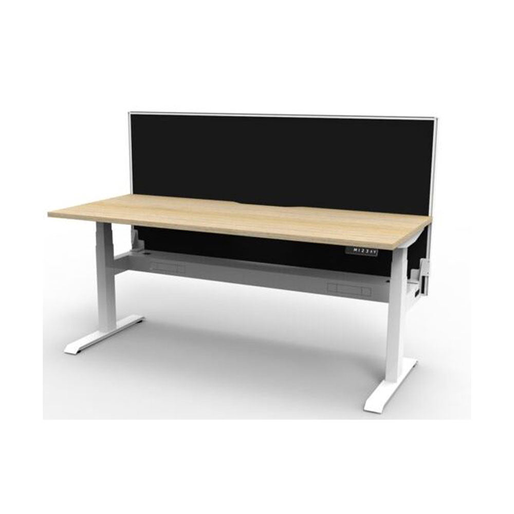 Boost + 1P Sit Stand Desk 1500x750mm Nat Oak Top White Frame Blk Scrn CT_36022092_B+1PWSCT1575 NO/WS