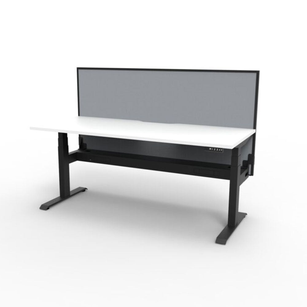 Boost + 1P Sit Stand Desk 1500x750mm Nat White Top Black Frame Gry Scrn CT_36022091_B+1PWSCT1575 NW/BL