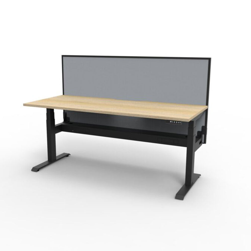 Boost + 1P Sit Stand Desk 1800x750mm Nat Oak Top Black Frame Gry Scrn CT_36022108_B+1PWSCT1875 NO/BL