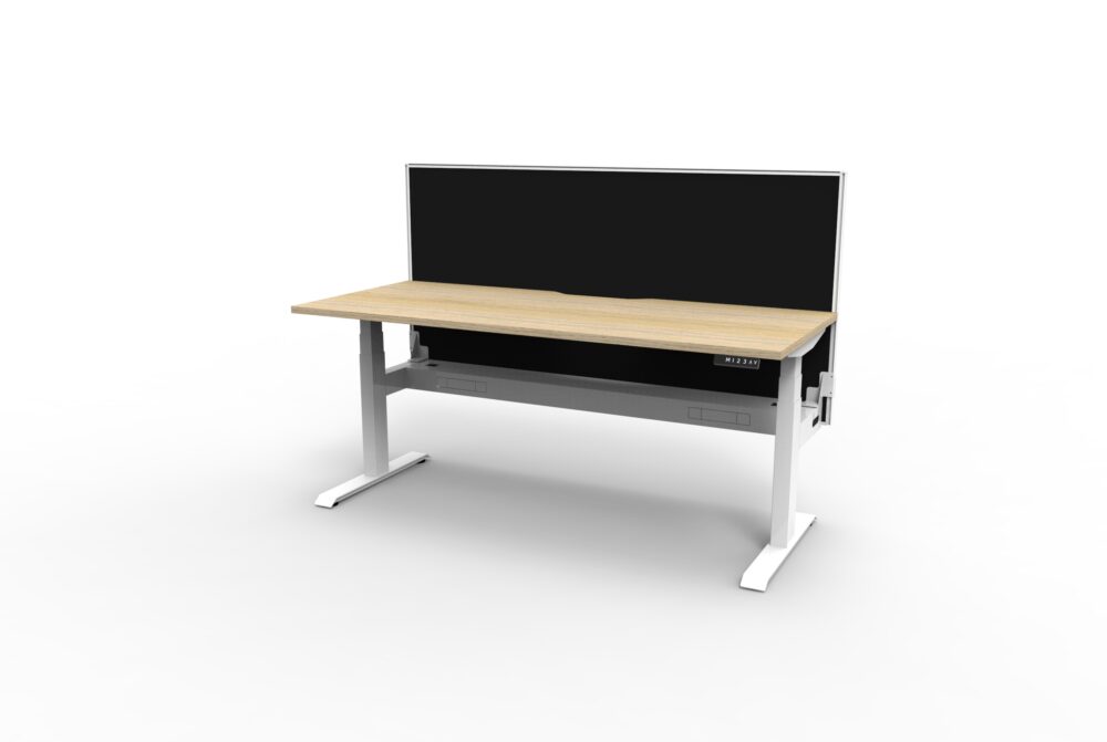 Boost + 1P Sit Stand Desk 1800x750mm Nat Oak Top White Frame Blk Scrn CT_36022107_B+1PWSCT1875 NO/WS