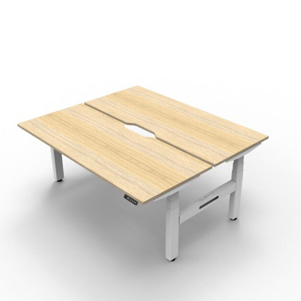 Boost + 2P Sit Stand Desk 1500x750mm Nat Oak Top White Frame_36022127_B+2P1575 NO/WS