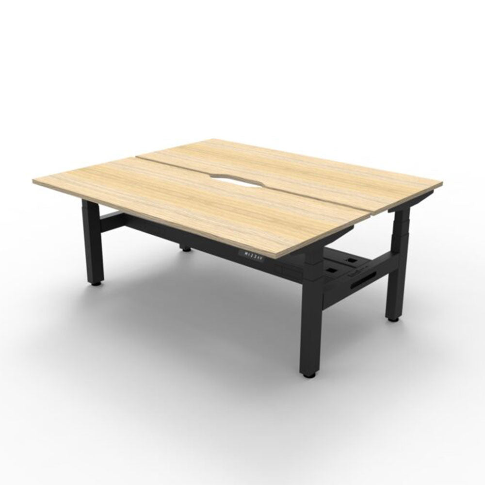 Boost + 2P Sit Stand Desk 1200x750mm Nat Oak Top Black Frame Cable Tray_36022116_B+2PCT1275 NO/BL