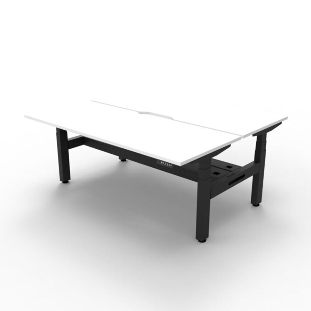 Boost + 2P Sit Stand Desk 1200x750mm Nat White Top Black Frame Cable Tray_36022114_B+2PCT1275 NW/BL