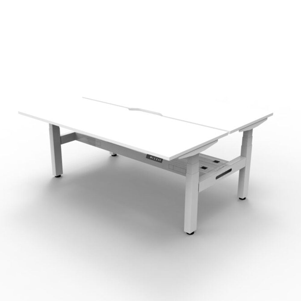 Boost + 2P Sit Stand Desk 1200x750mm Nat White Top White Frame Cable Tray_36022113_B+2PCT1275 NW/WS