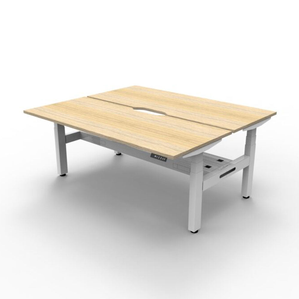 Boost + 2P Sit Stand Desk 1800x750mm Nat Oak Top White Frame Cable Tray_36022145_B+2PCT1875 NO/WS