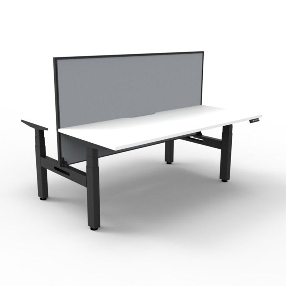 Boost + 2P Sit Stand Desk 1200x750mm Nat White Top Black Frame Gry Screen_36022118_B+2PWS1275 NW/BL
