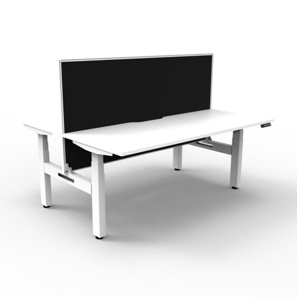 Boost + 2P Sit Stand Desk 1200x750mm Nat White Top White Frame Blk Screen_36022117_B+2PWS1275 NW/WS