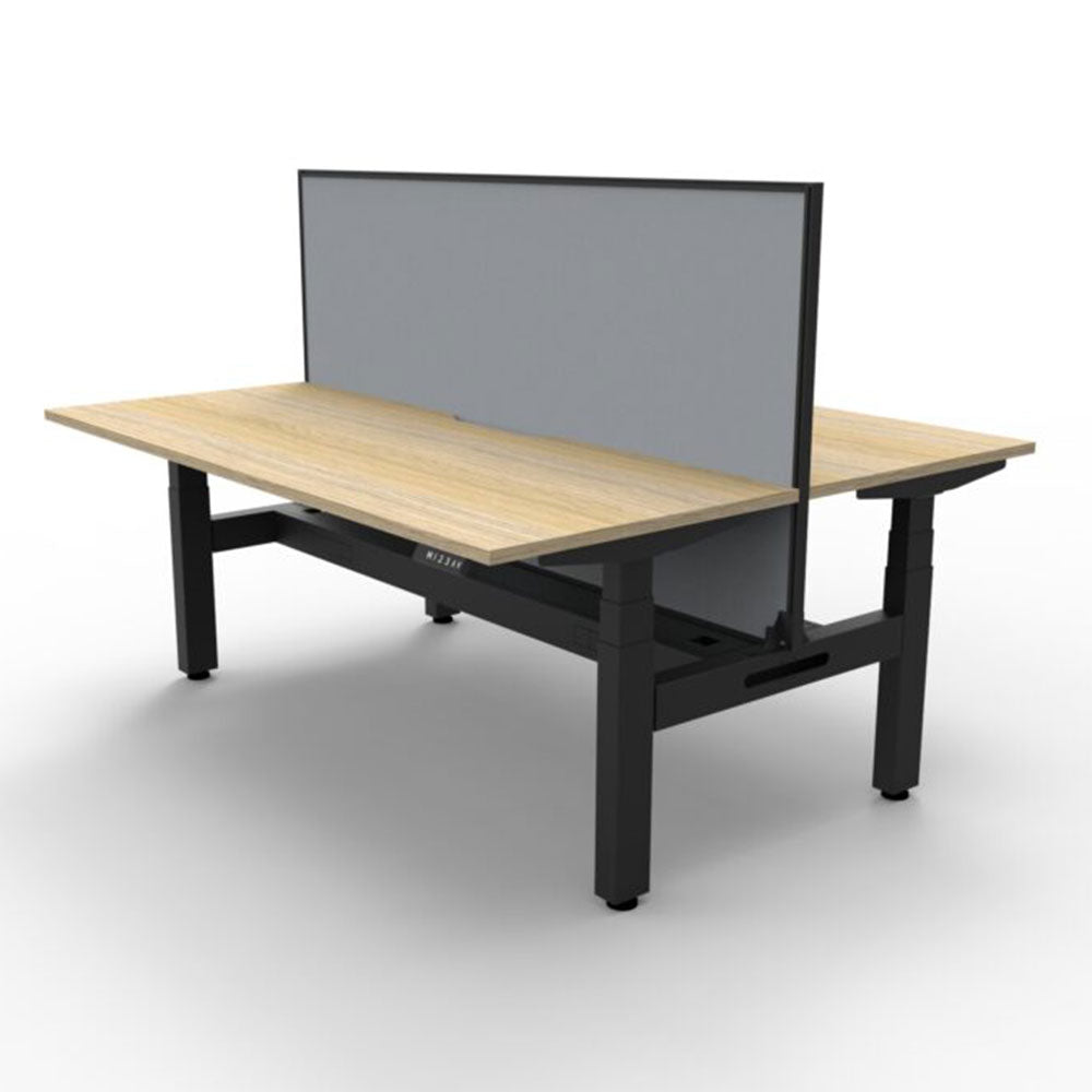 Boost + 2P Sit Stand Desk 1200x750mm Nat Oak Top Black Frame Gry Scrn CT_36022124_B+2PWSCT1275 NO/BL