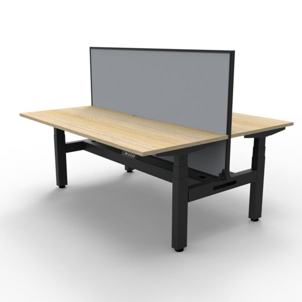 Boost + 2P Sit Stand Desk 1500x750mm Nat Oak Top Black Frame Gry Scrn CT_36022138_B+2PWSCT1575 NO/BL