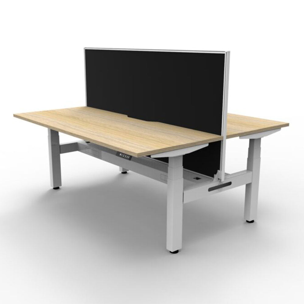 Boost + 2P Sit Stand Desk 1500x750mm Nat Oak Top White Frame Blk Scrn CT_36022137_B+2PWSCT1575 NO/WS
