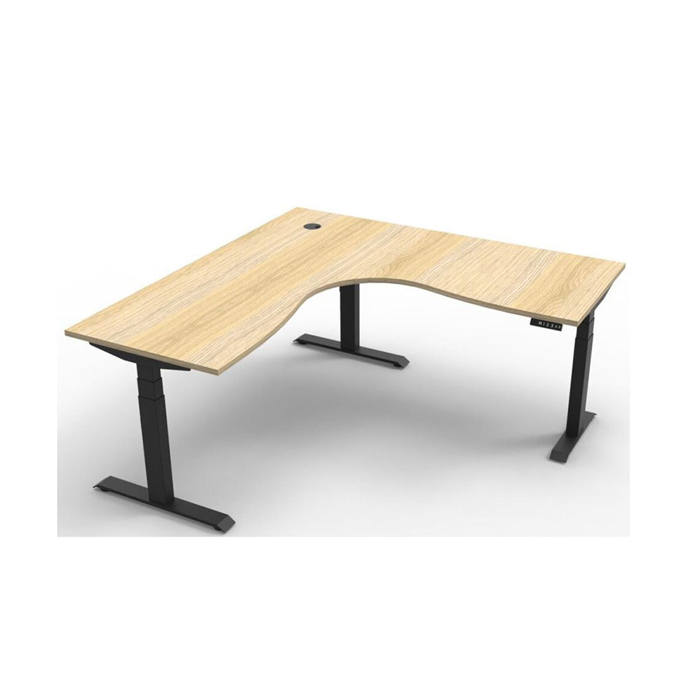 Boost Plus Cnr Workstation Sit Stand Nat Oak Black Frame 1500 X 1500 Rapid_40033651_B+CNR1P1515 NO/BL