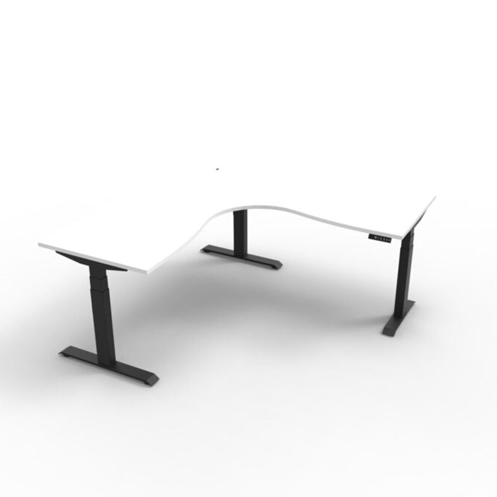 Boost + Cnr Sit Stand Desk 1800x1500mm Nat White Top Black Frame_36022170_B+CNR1P1815 NW/BL