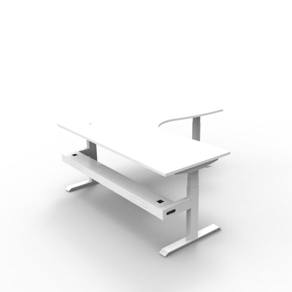 Boost + Cnr Sit Stand Desk 1500x1500mm Nat White Top White Frame Cable Tray_36022157_B+CNRCT1P1515 NW/WS