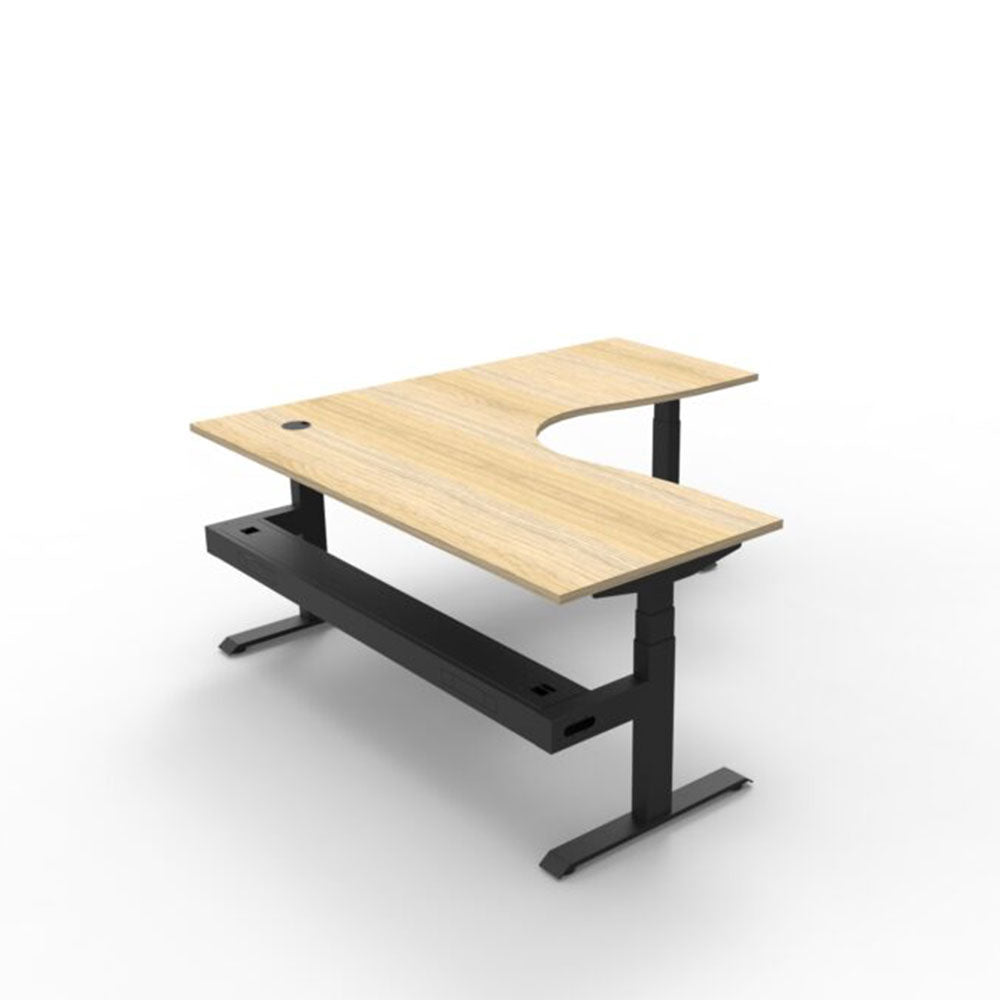 Boost + Cnr Sit Stand Desk 1800x1500mm Nat Oak Top Black Frame Cable Tray_36022176_B+CNRCT1P1815 NO/BL