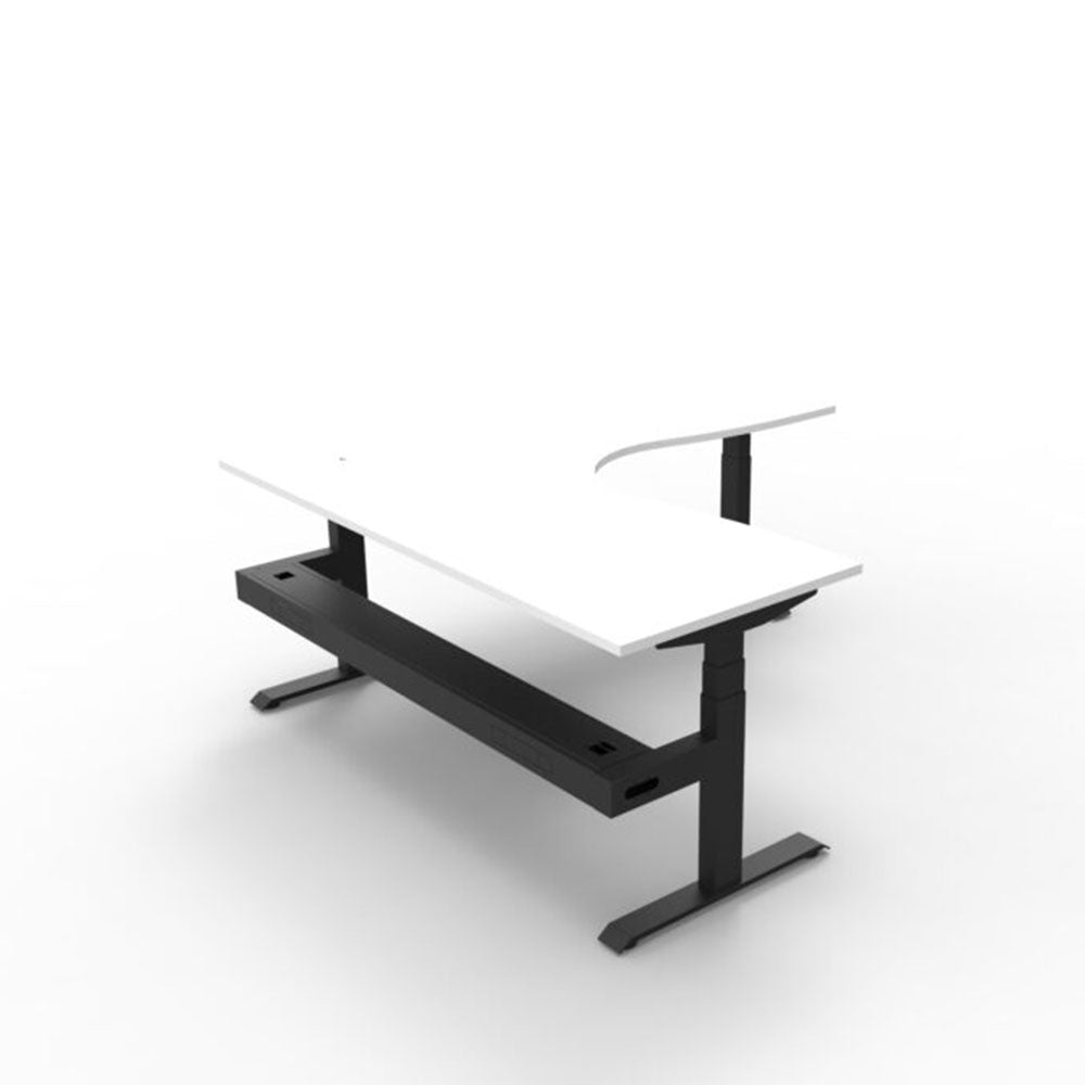 Boost + Cnr Sit Stand Desk 1800x1500mm Nat White Top Black Frame Cable Tray_36022174_B+CNRCT1P1815 NW/BL