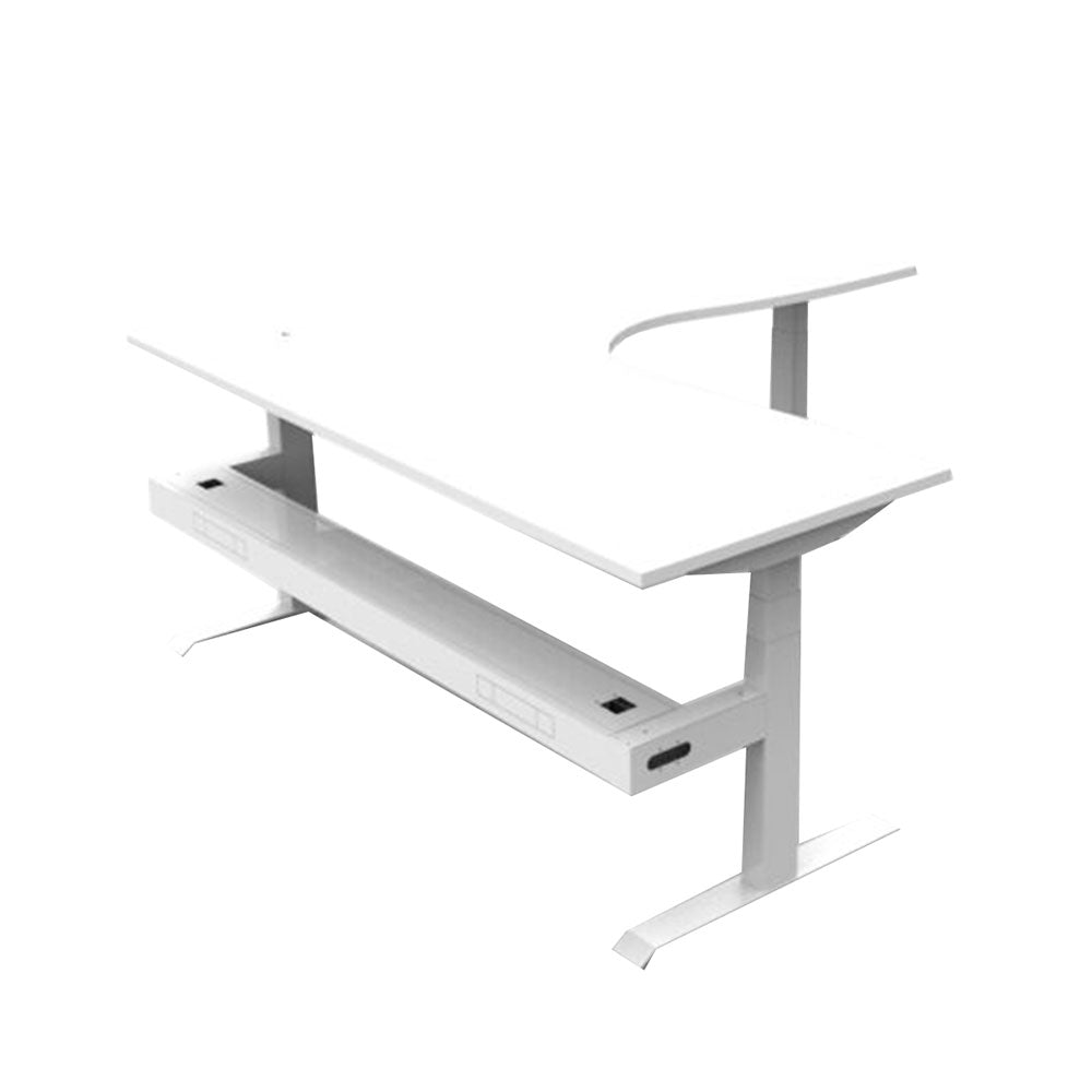 Boost + Cnr Sit Stand Desk 1800x1800mm Nat White Top White Frame Cable Tray_36022188_B+CNRCT1P1818 NW/WS