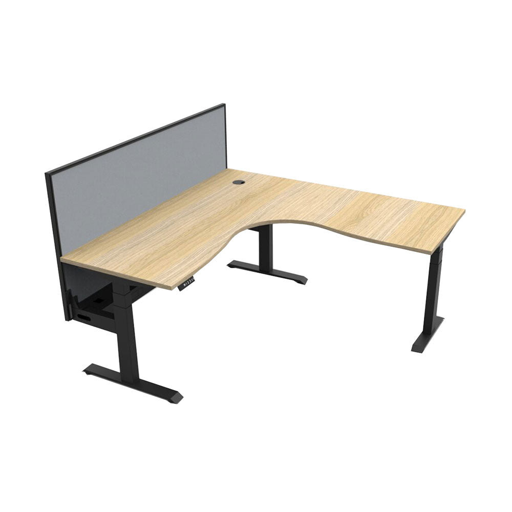 Boost + Cnr Sit Stand Desk 1800x1500mm Nat Oak Top Black Frame Gry Scrn CT_36022184_B+CNRWSCT1P1815 NO/BL