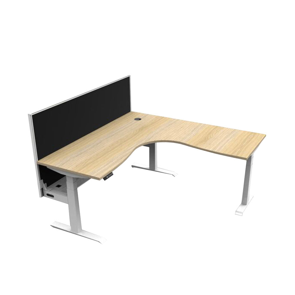 Boost + Cnr Sit Stand Desk 1800x1500mm Nat Oak Top White Frame Blk Scn CT_36022183_B+CNRWSCT1P1815 NO/WS