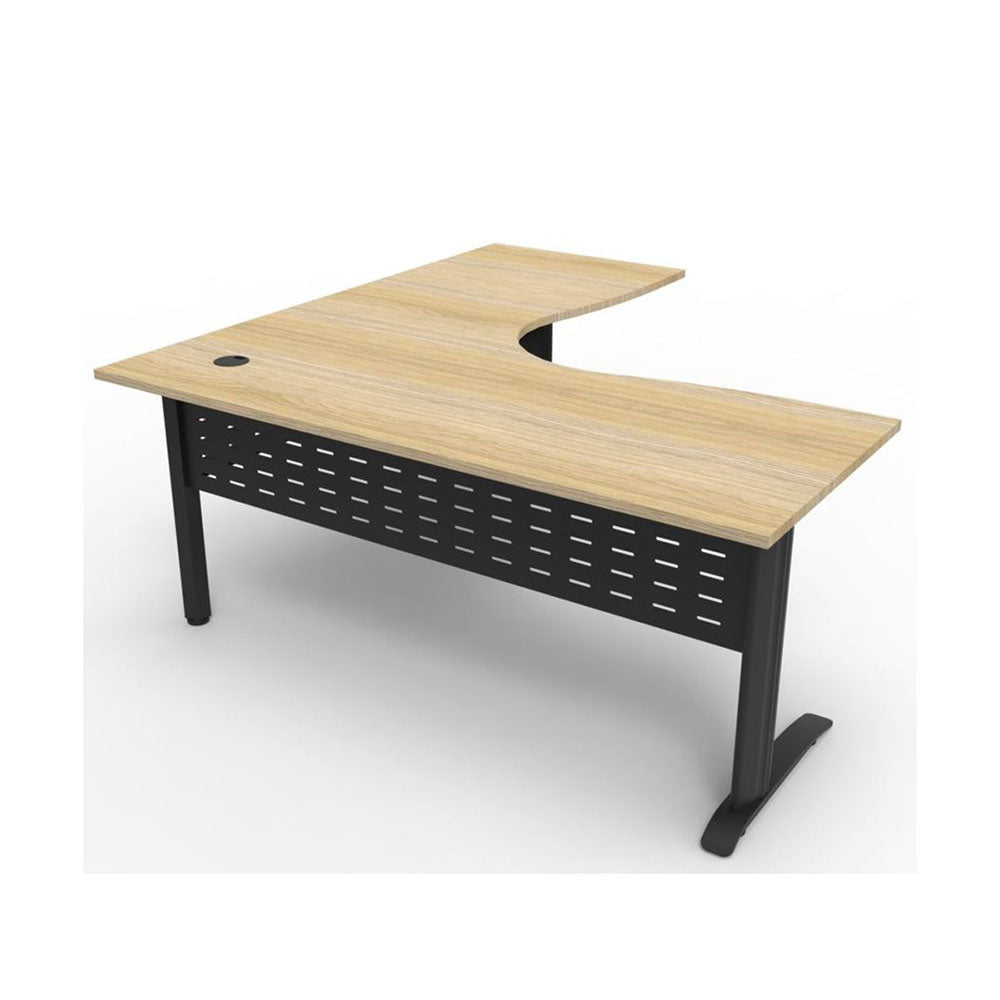 Deluxe Rapid Span Workstation 1800X1800X750 Black Frame Nat Oak Top Rapid_40036775_RSCWS181875M NO/BL