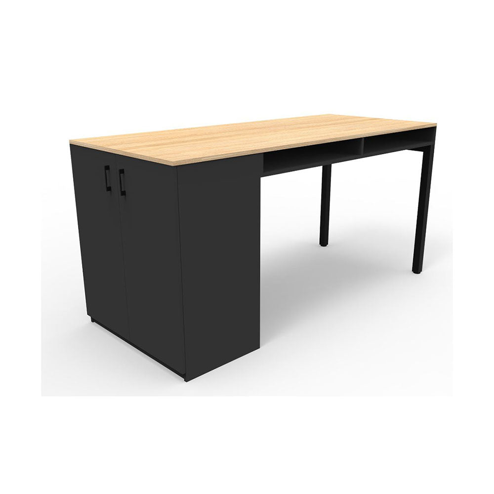 MeetUp Standing Table H1020x D900xw1200 Space Euro Oak/ Charcoal_40044104_MUST-EOCH-0921