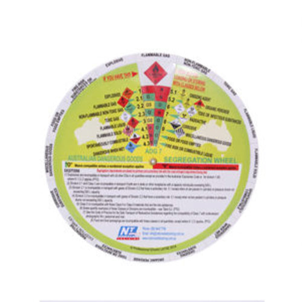 Hazchem Dangerous Goods Segregration Wheel (CIP) 160mm Non Relfective_36021605_ADGSW