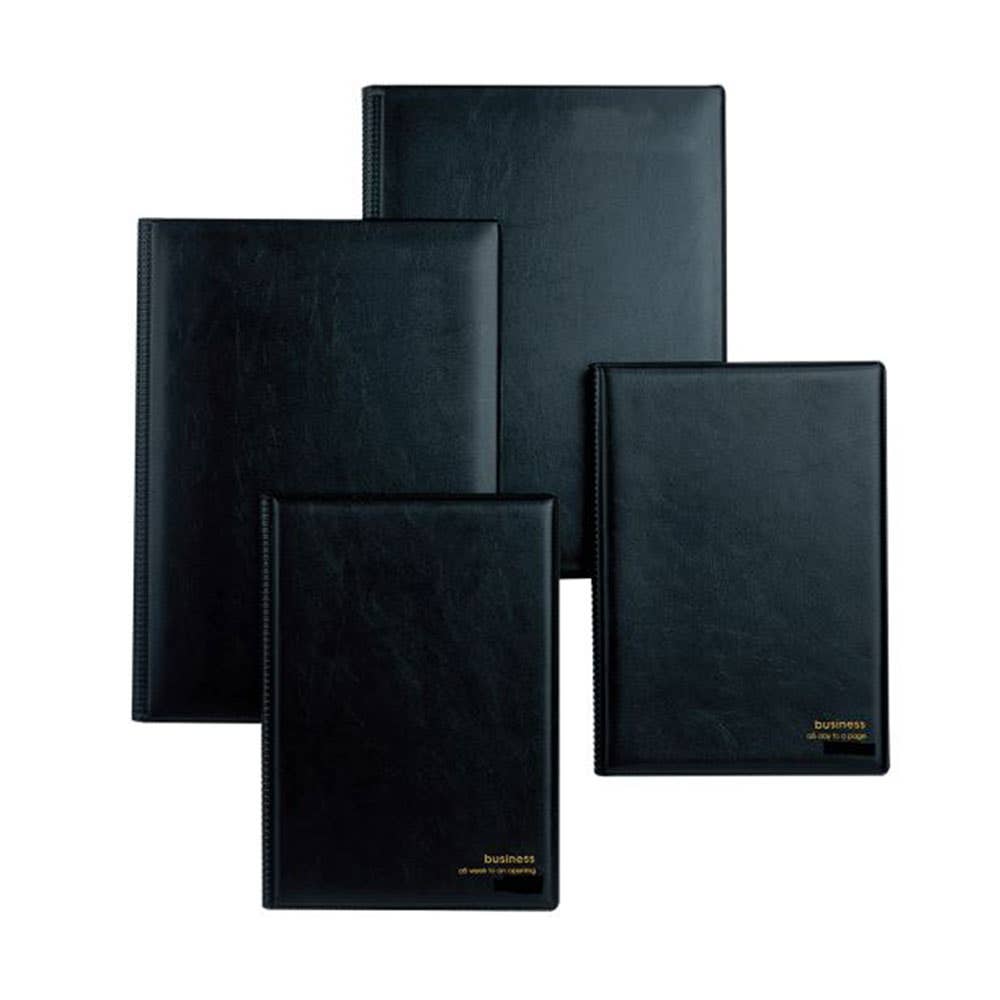 Diary Business Pvc Cover A5 1 Day To A Page 2022 Black 85792100 85877 NLA