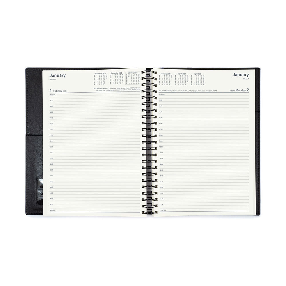 Diary Vanessa Financial 185.V99 A5 1 Day To A Page Black 2026/27_85811203_85611