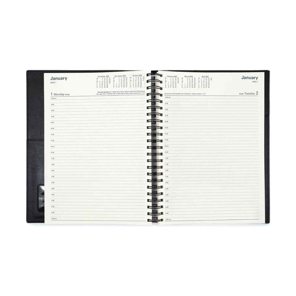 Diary Vanessa Financial 145.V99 A4 1 Day To A Page Black 2026/27_85811003_85625