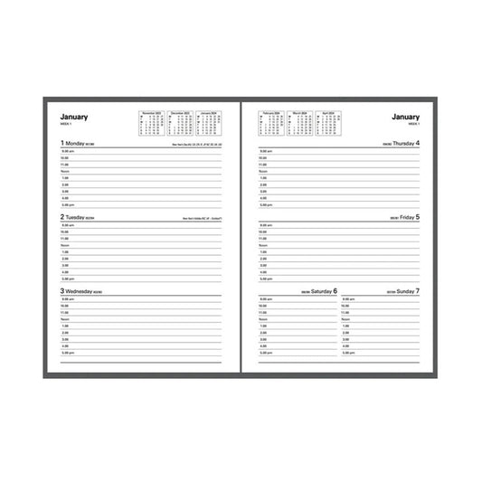 Diary Debden Kyoto A5 Week To An Opening 2026 Recycled Black_710065501_86442_NLA