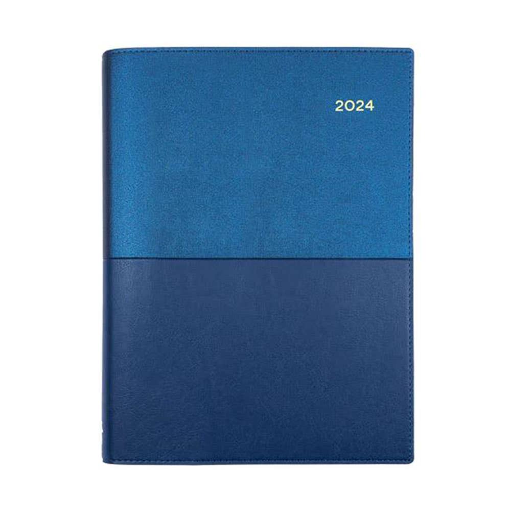Diary Vanessa Wiro 145.V Colours A4 1 Day To A Page 2024 Blue 1013316 86505