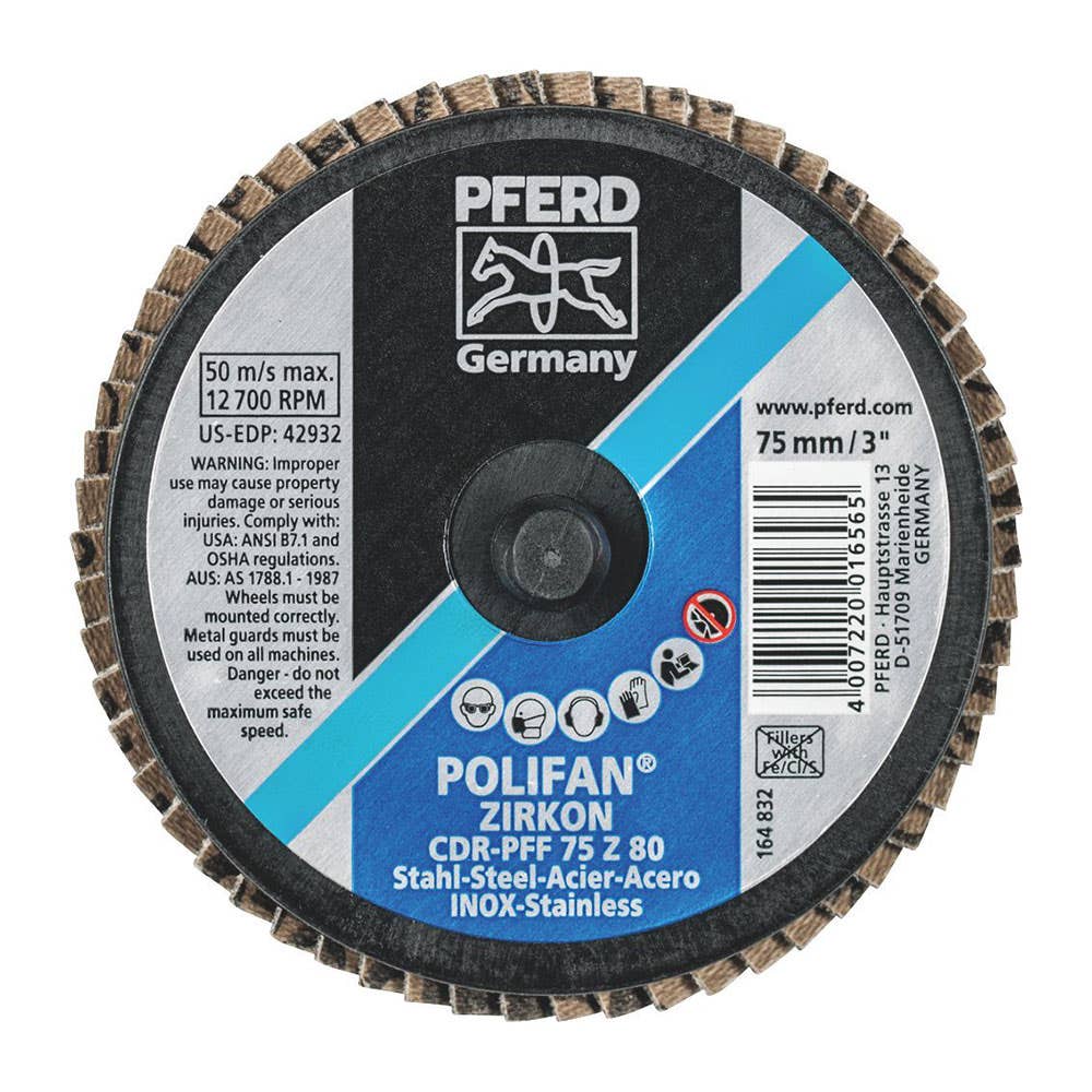 Mini Flap Disc Ziconia CDR Polifan 75mm 80G Pferd 36004103 47202536