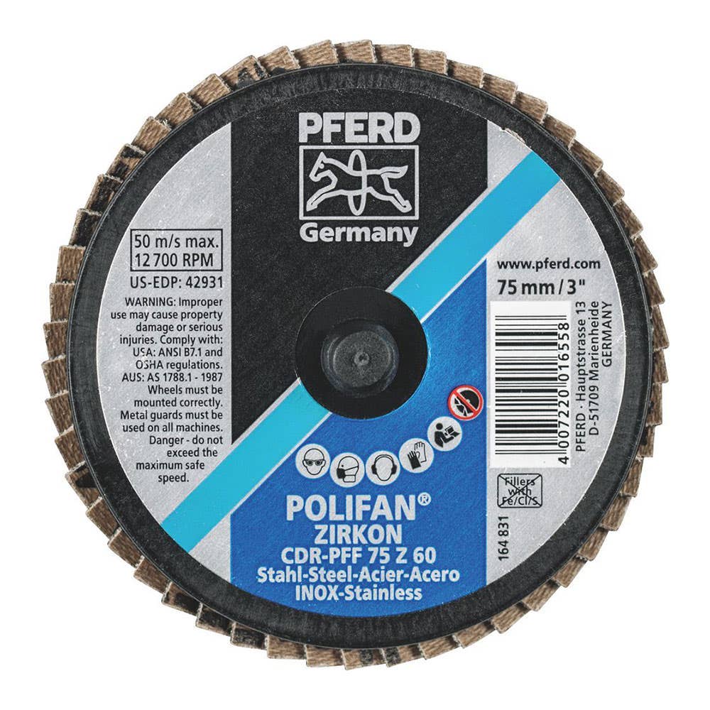 Mini Flap Disc Zirconia CDR Polifan 75mm 60G Pferd 36004102 47202535