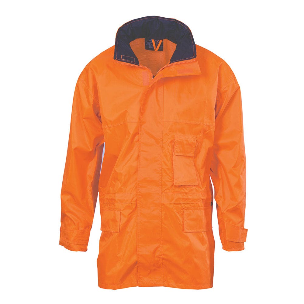 Jacket Wet Weather Large Yellow 300D Poly PVC Hi Vis 3/4 Length 79904127 3873-Y-L
