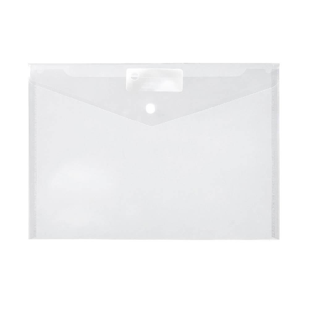 A4 Document Wallet with Button Clear 39383100 2015000