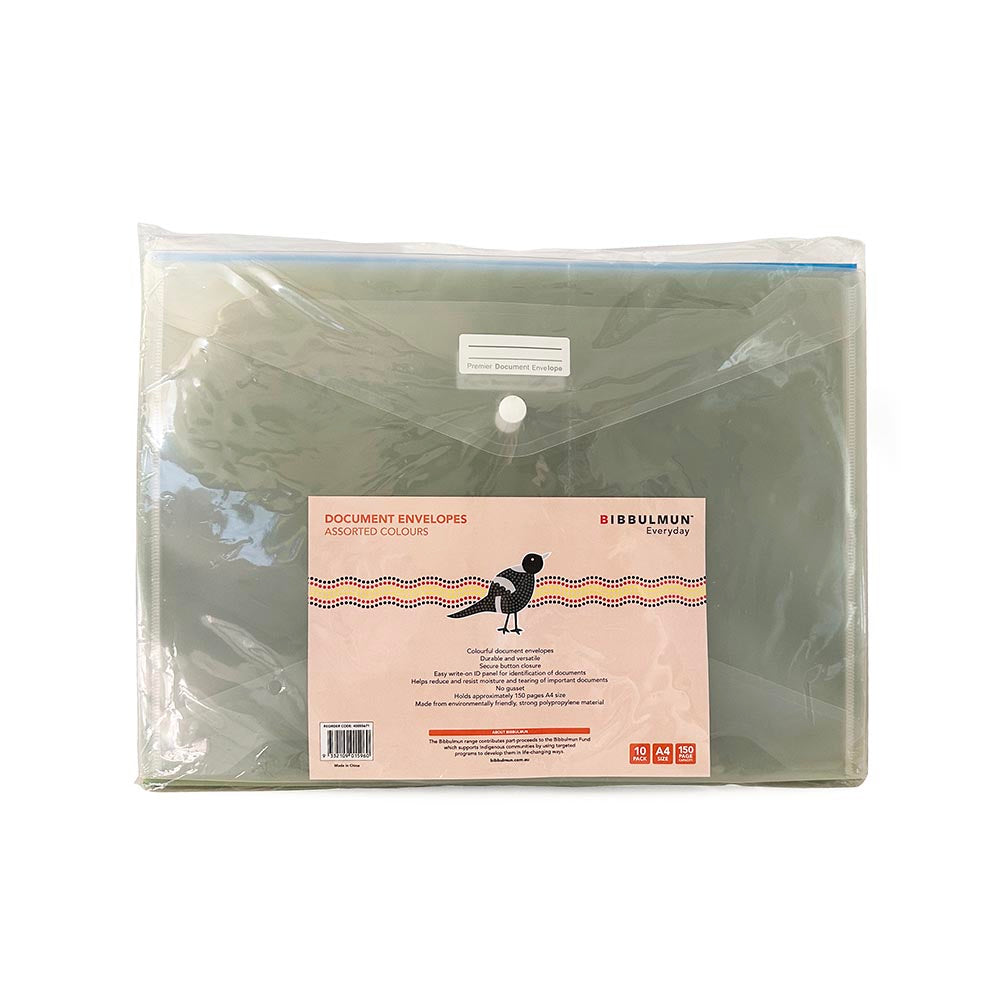 Bibbulmun Document Wallet Doculope A4 Pack 10 Assorted_40055671_Bibbulmun Document Assorted