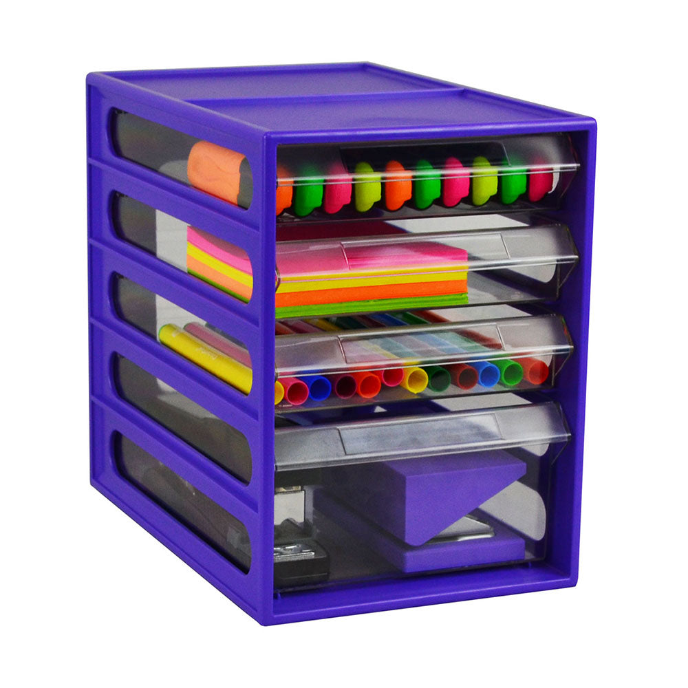 Italplast 4 Drawer Office Organiser Cabinet Grape Italplast_40044163_24756