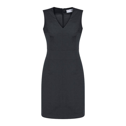 Ladies Sleeveless V Neck Dress Charcoal - 12_36015230_30121-CHA-12