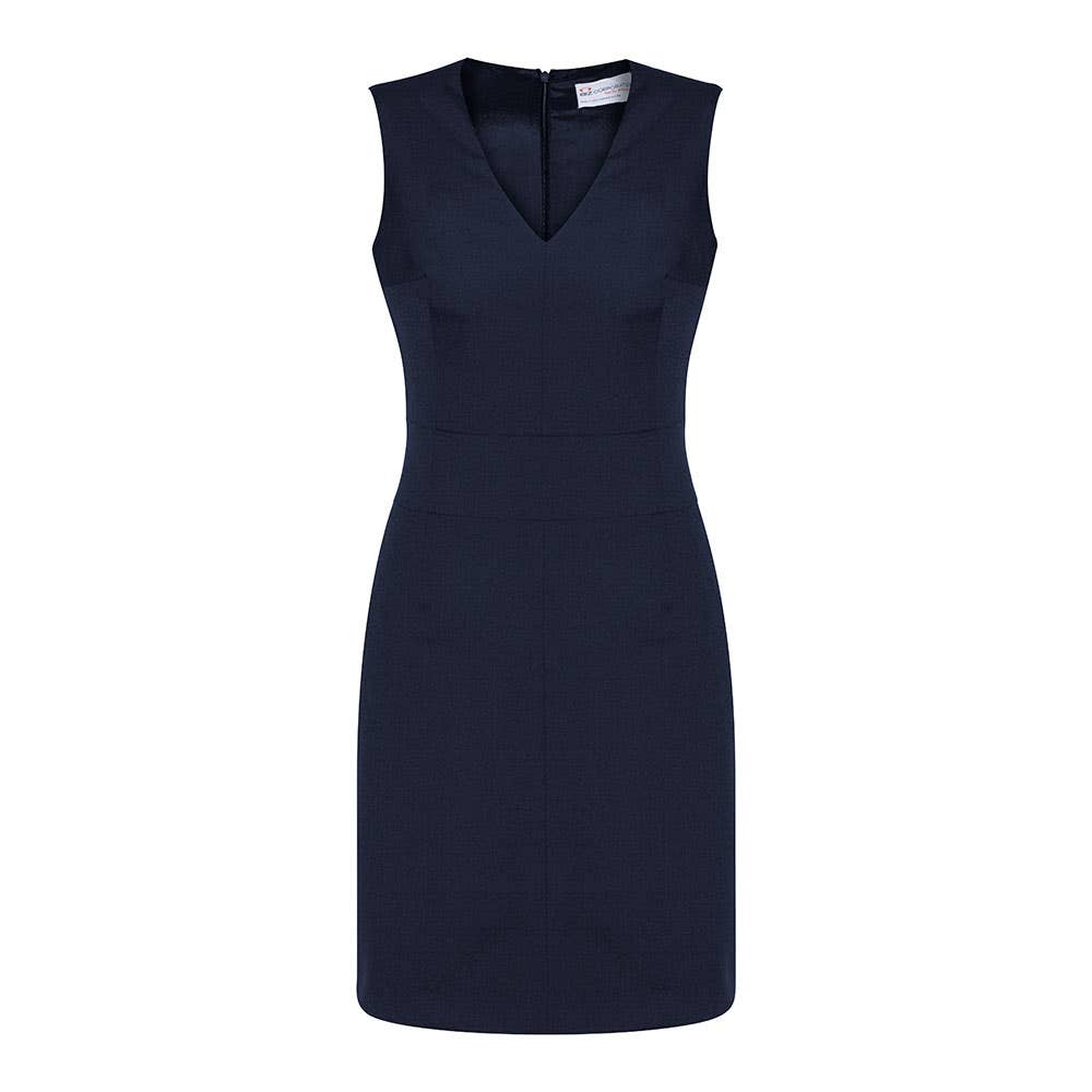 Ladies Sleeveless V Neck Dress Navy - 8 36015260 34021-NAV-8