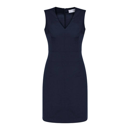 Ladies Sleeveless V Neck Dress Navy - 8 36015260 34021-NAV-8