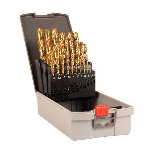 Jobber Drill Bit Set TiN Coated Metric 1 - 13mm 25 Piece 34210001 DJTIMSET-25