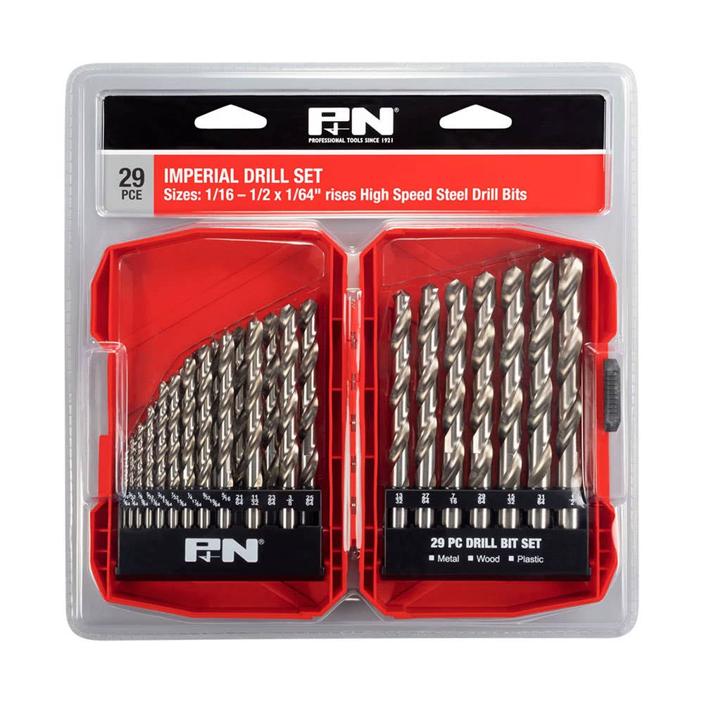 29 Piece HSS Jobber Drill Bit Set Imperial 1/16 - 1/2 x 1/64"_515166_166044638